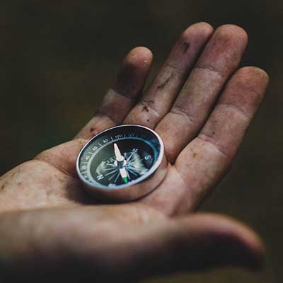 Compass in hand